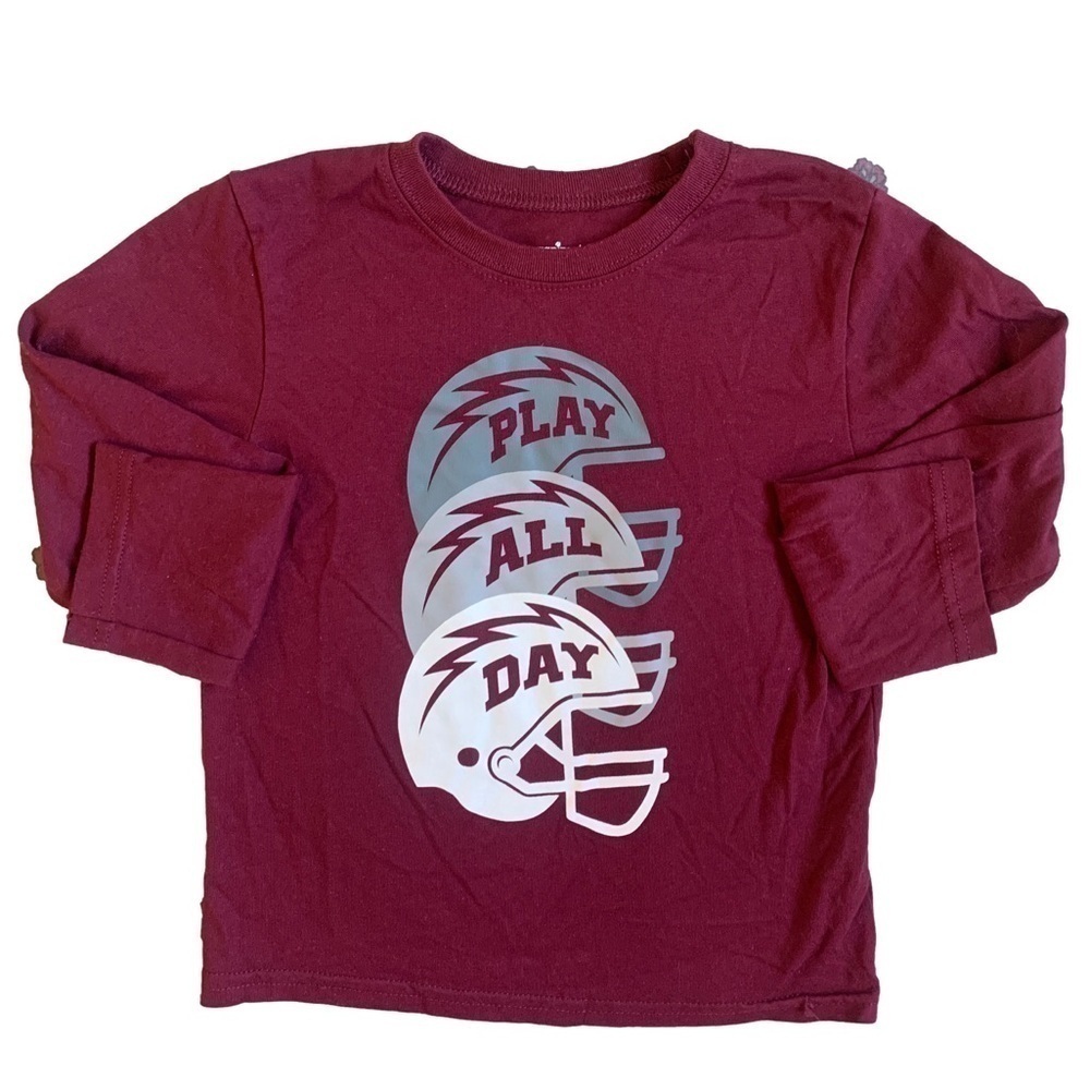 Garanimals Play All Day Football Long Sleeve Burgundy Shirt